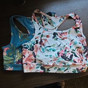 Torrid Active Teal Floral Sports Bra